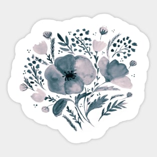 Watercolor poppies bouquet - neutral Sticker